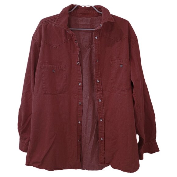 Vivid Red Oversized Button-Up Shirt (XL) - Picture 7 of 7